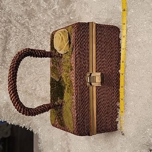 Vintage Forsum Woven Purse with Floral Detail
